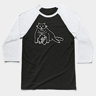 Minimal White Line Chonk Cat supports Joe Biden Baseball T-Shirt